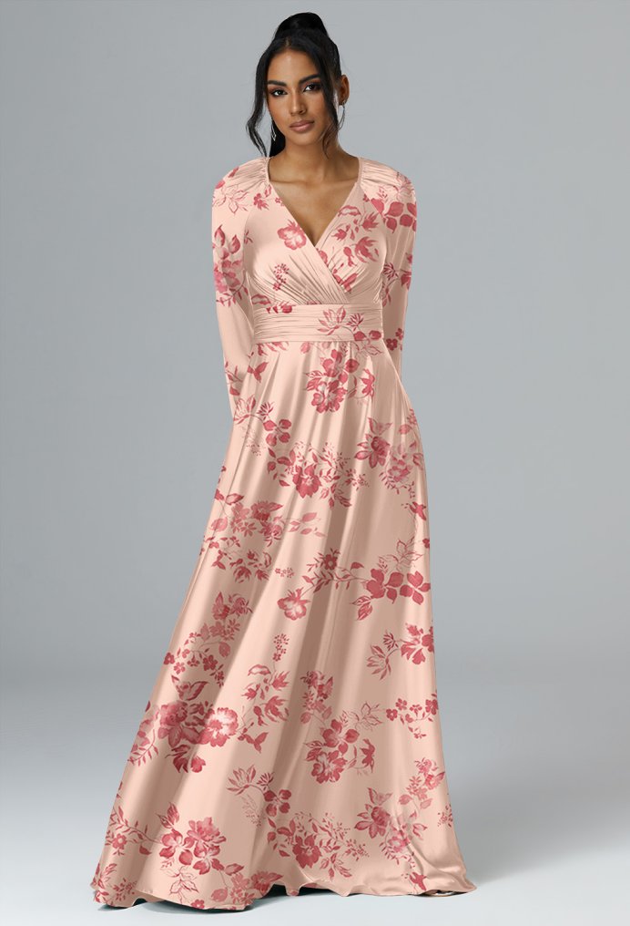 AW Eden Pink Cherry Blossom  Long Bridesmaid Dresses